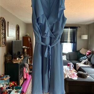 Elegant Blue Sleeveless Dress